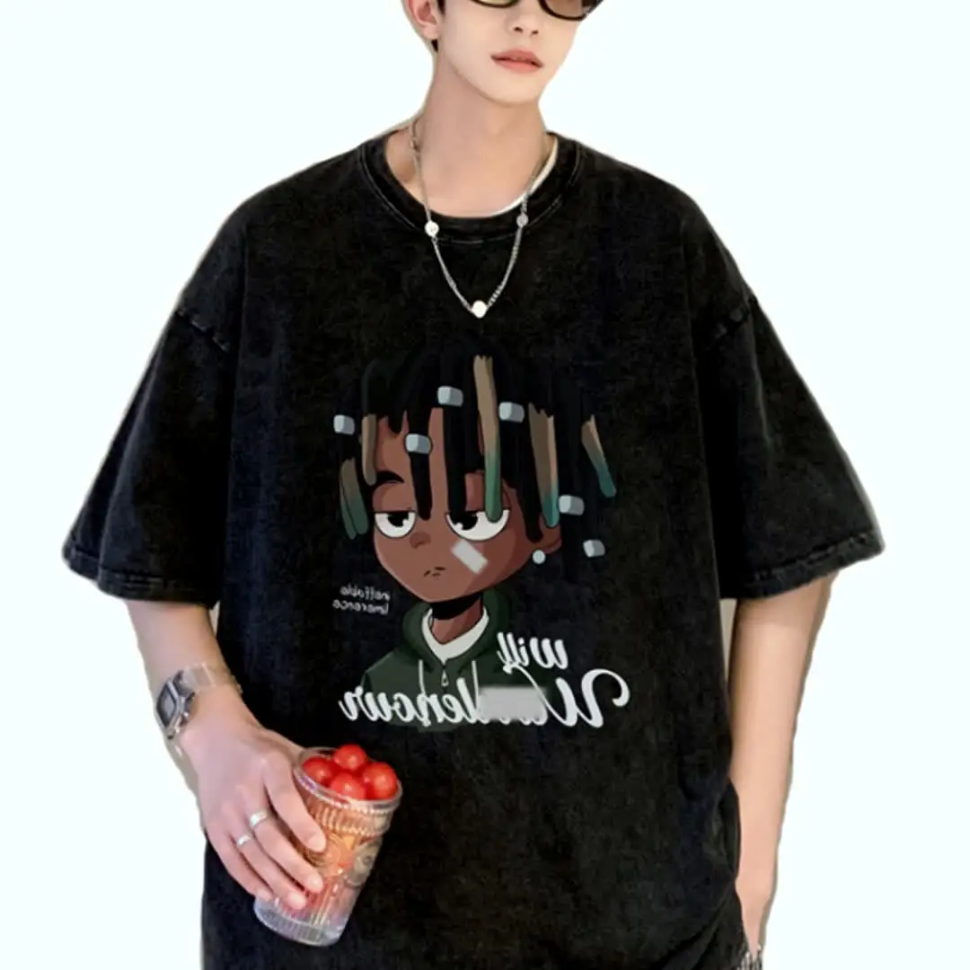 Brand Tee Acid Wash T-shirt Oversized Man Pre Blank T-shirts Bio Heavy Cotton Shirt 240Gsm Custom Vintage Washed T Shirts