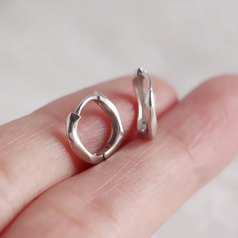 INS design jewelry Wholesale Sterling Silver Korea Style 925 Silver hoop huggie Earring Silver women Jewelry