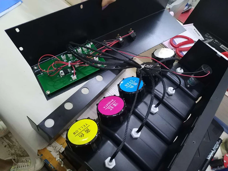 Letop High Capacity 1.5L CISS Sub Tank with Stirring Motor CMYK+White Ink for UV Printer