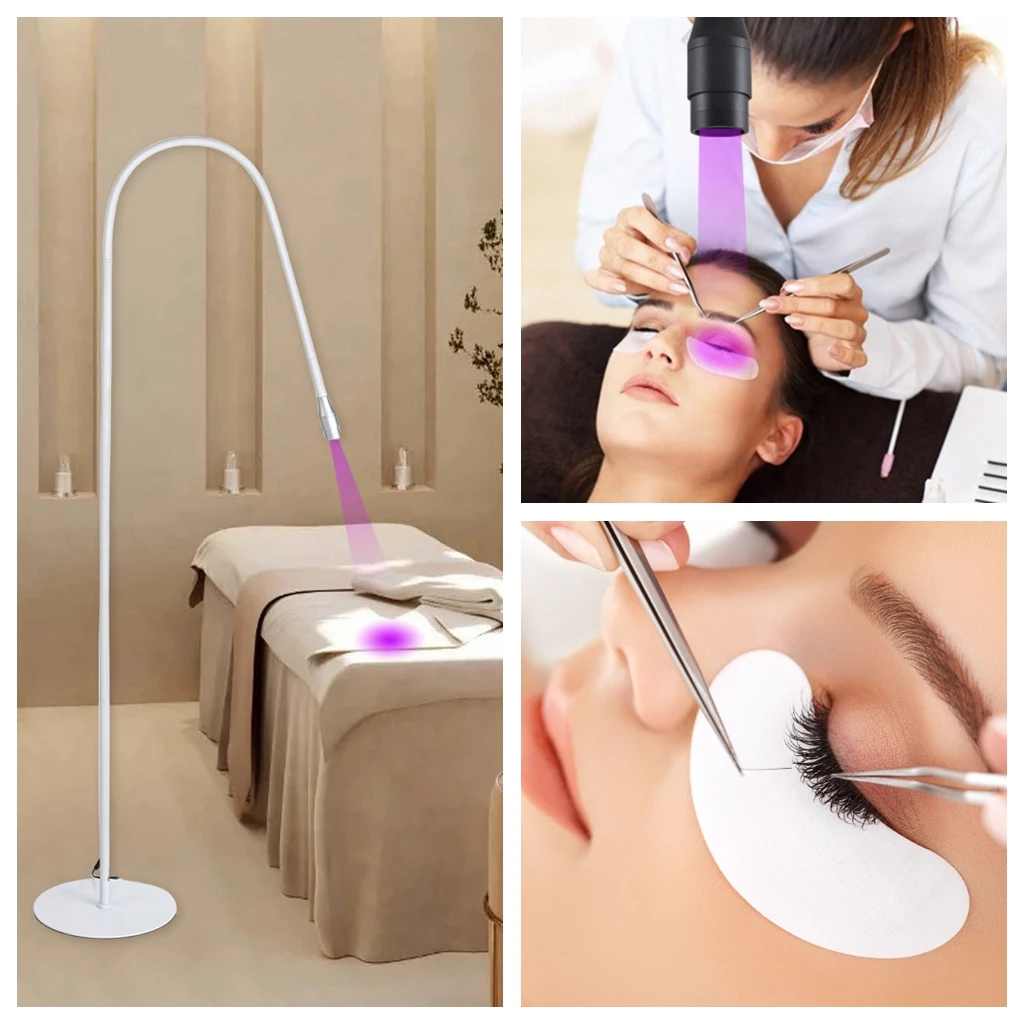 Lash UV Curing Lamp Floor with Foot Petal 10W UV False Eyelash Extension Light Nail Dryer Grafting Glue Fast Curing lamp