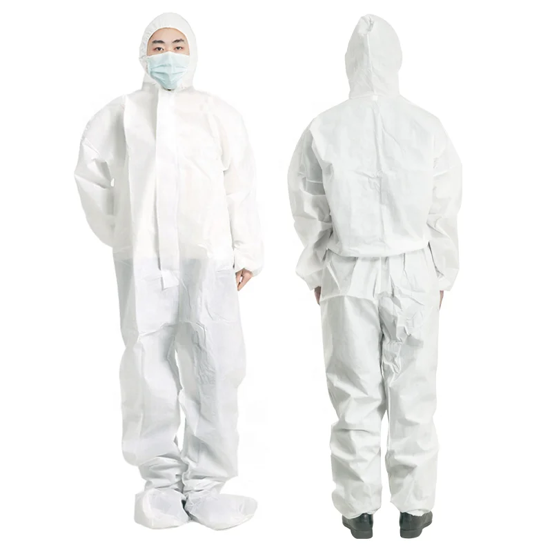 Cleanroom Nonwoven Hazmat-Suit Suit Medical Custom Ppe Safety Waterproof  Chemical For Spray Disposable Coverall Overall