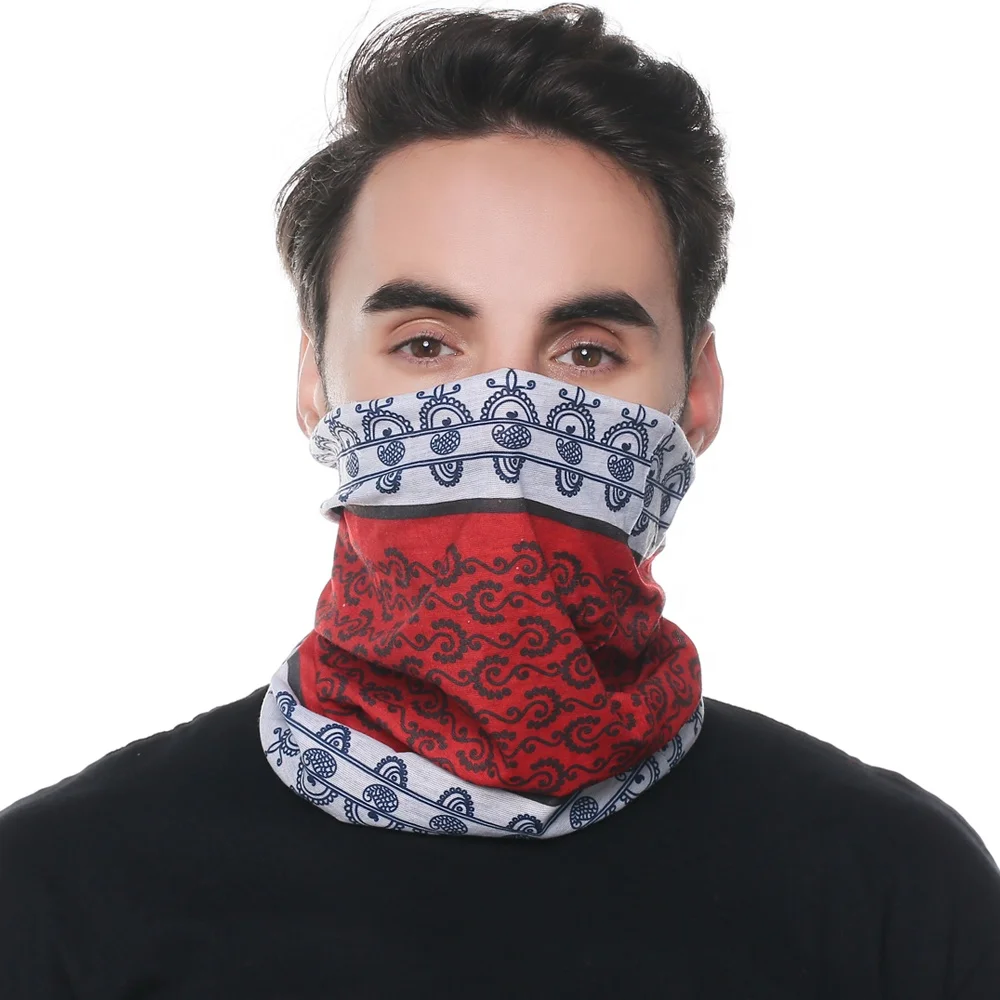 OEM Customized Functional sports Bandana Headband Ring Neck Scarf Camouflage Leaves Seamless Tubular Magic Face Scarf Women