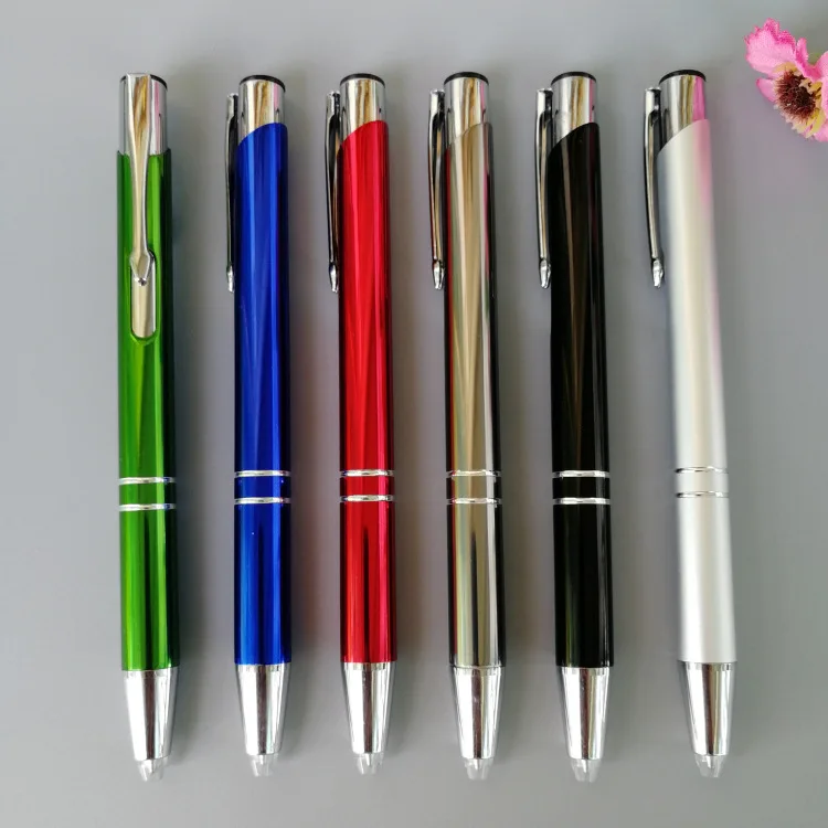 led light up tip napier metal ball pen with custom laser engraved logo-metal ballpoint pen with light on pen tip