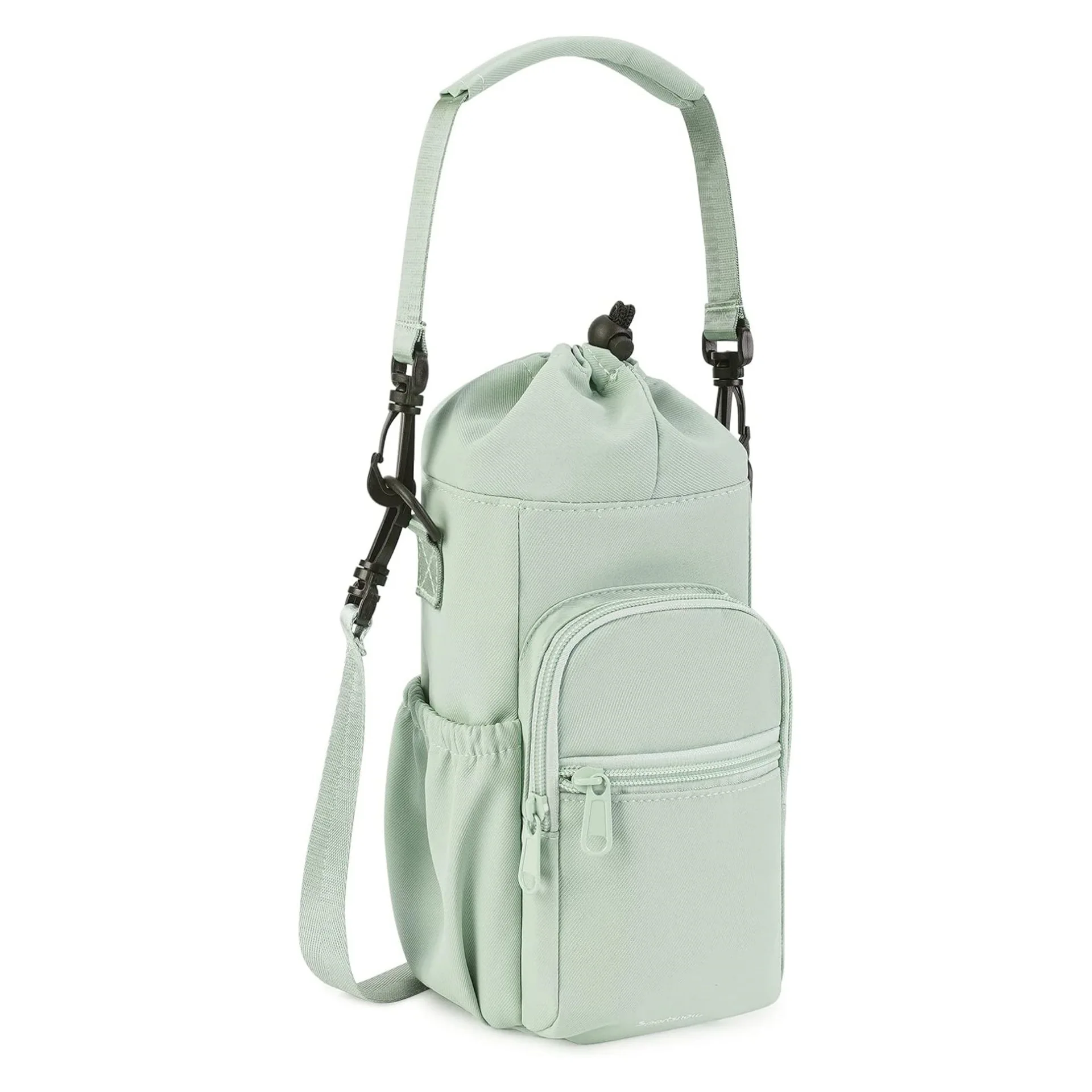 Bottle Pouch Holder, Adjustable Shoulder Hand Strap 2 Pocket Sling Neoprene Sleeve Sports Water Bottle Water Bottle Carrier Bag