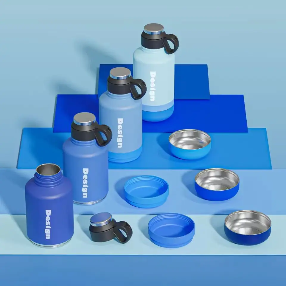 32oz 40oz Portable Dog Travel  Water Bottle with  Dog Water Bowl Dispenser