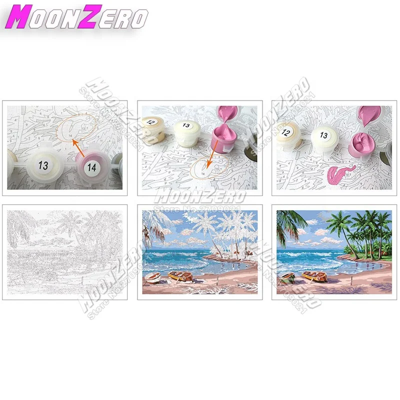 
Number Coloring Hanging Painting Handmade Artwork Different Life Home Wall Decorations Butterfly Elf 