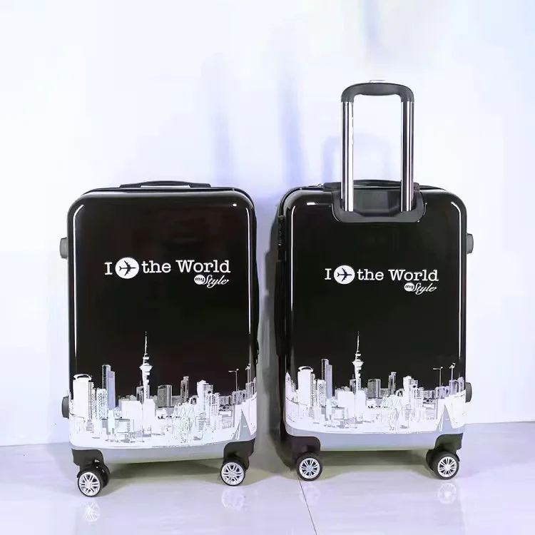 Customized Design ABS PC 3 pcs 20/24/28 Inch Travel Suitcase Printed Luggage Set