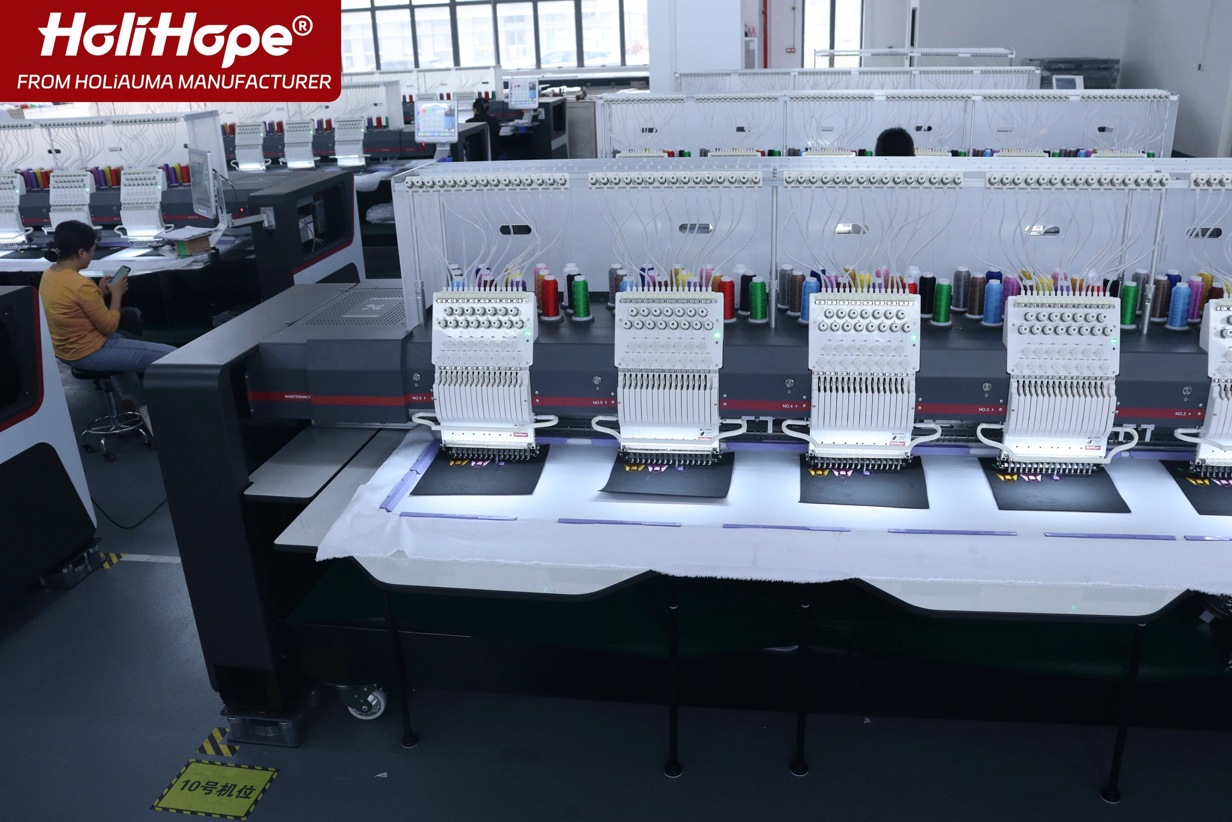 10 Years Motor Quality Warranty! HOLIAUMA HOLIHOPE 6 head 15 Needles High End Computerized Stone Embroidery Machine Like Happpy