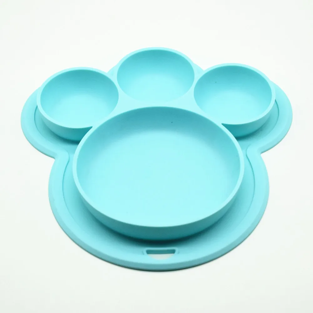 Factory Wholesale Baby Silicone Plate Lovely Cartoon Shape Silicone Kids Plate
