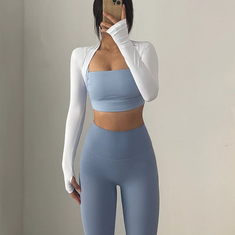 Dancing Ballet Shawl Women Long Sleeve Yoga Shirts Fitness Crop Top Running Tight Sports Coat Quick Dry Workout Clothes