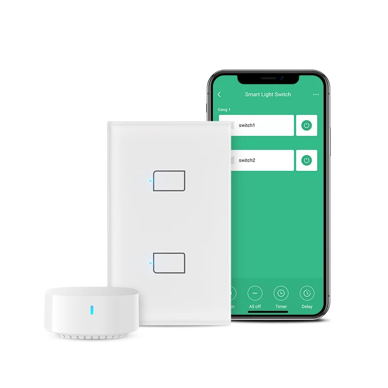 
Broadlink TC3 US 2 gang smart light switch wifi with Alexa Google Home 