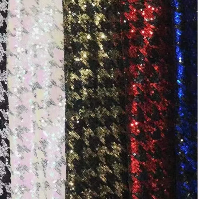 100% polyester +100PET sequins 3D small floral sequins fabric embroidered fabric dress accessories