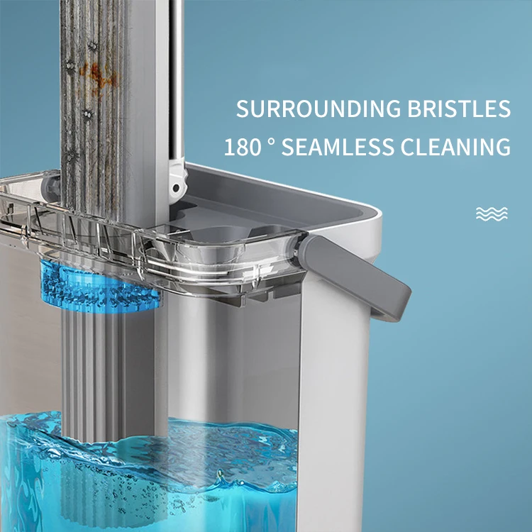 Wholesale Magic Household Wet And Dry Floor Hands Free Washing PVA Sponge Squeeze Mop With Bucket