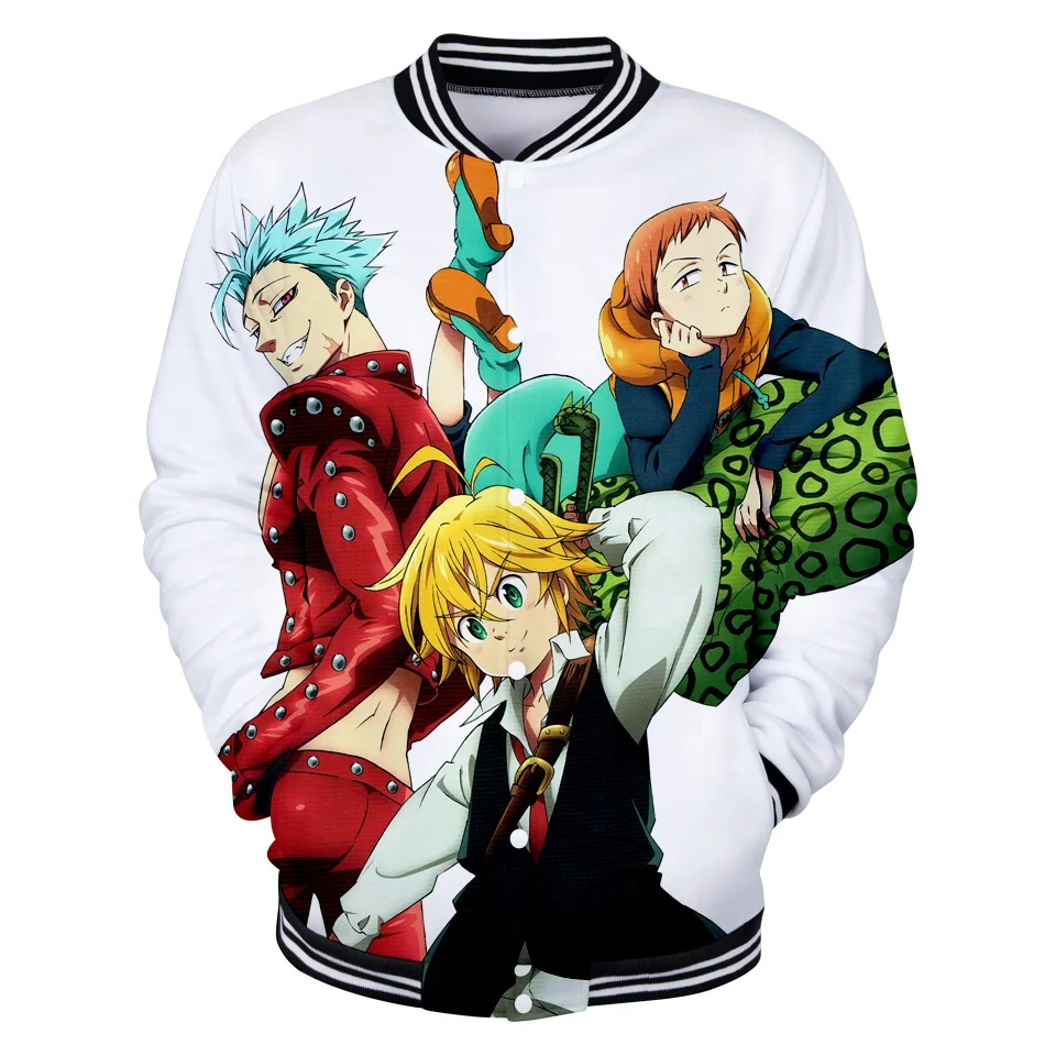 Top Sale New Design 3d Digital Printed Jacket Baseball Shirt Wholesale Japanese Anime Baseball Jacket Suppliet From China