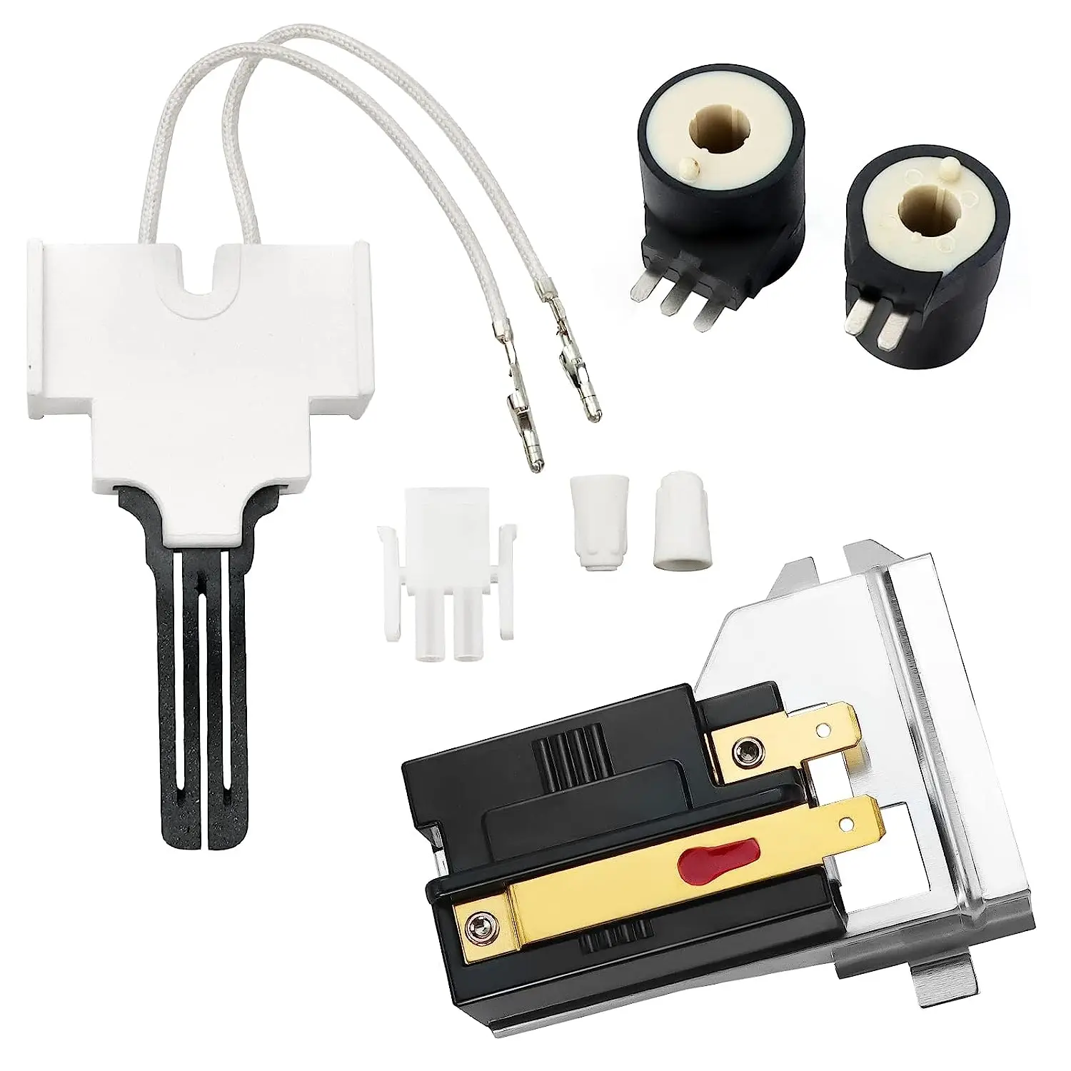 Gas Dryer Repair Kit 338906 Gas Dryer Flame Sensor 279834 Gas Valve Solenoid Coils 279311 Ignitor Replaces WP338906 AP3094251