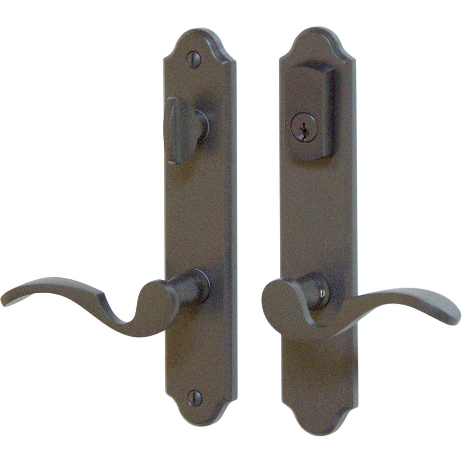 American Cylinder Swing Patio Door Active Handle Set Frenchwood Hinged Door Multipoint Lock Trim with Handle PZ 3-5/8-in (92mm)