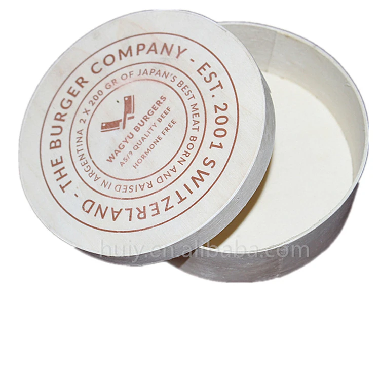 natrual wood eco friendly promotional customized round gift craft poplar wood boxes for food cheese sushi bento wholesale