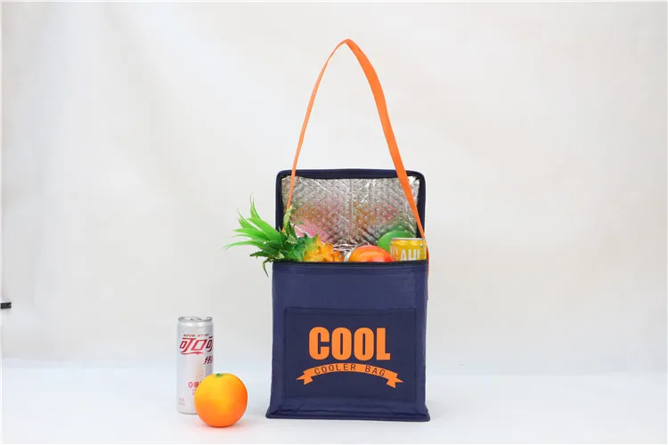 New Non woven Aluminium Foil Thermal Waterproof Customized Cooler Lunch Reusable Travel Picnic Cooler Bag
