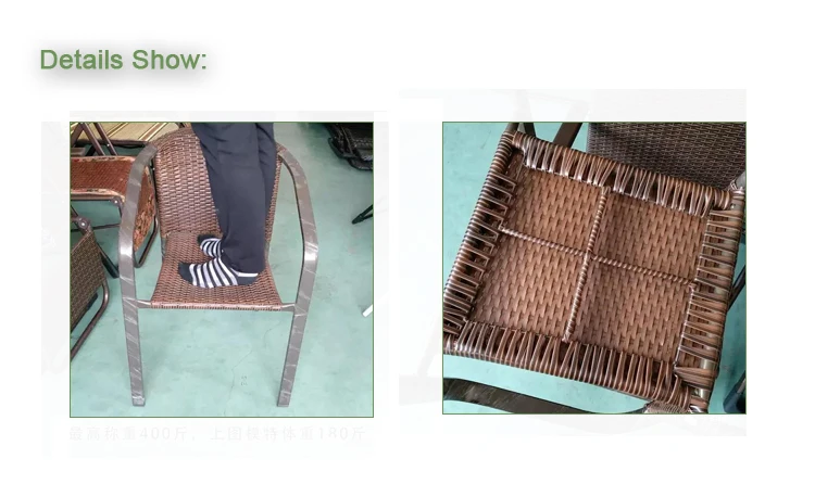 Market price steel with plastic wicker cover stackable Chair