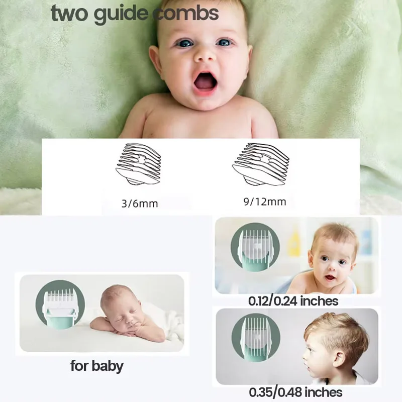 Baby Hair Clippers Quiet Trimmer for Kids and Children Waterproof Rechargeable Cordless Haircut Machine for Toddler and Boy