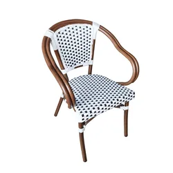 Waterproof stackable woven cafe french bistro rattan outdoor garden dining chair