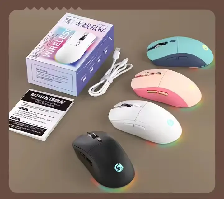 High Quality  M30 Customized  RGB Ergonomic Optical Rechargeable Computer Lightweight BT Wireless Gaming Mouse