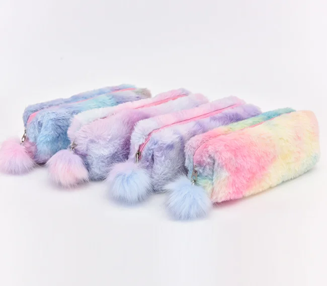 Hot Selling School Students gifts Cute Stationery Plush pencil pouch Vivid Fluffy Pencil Bag pencil case for girls