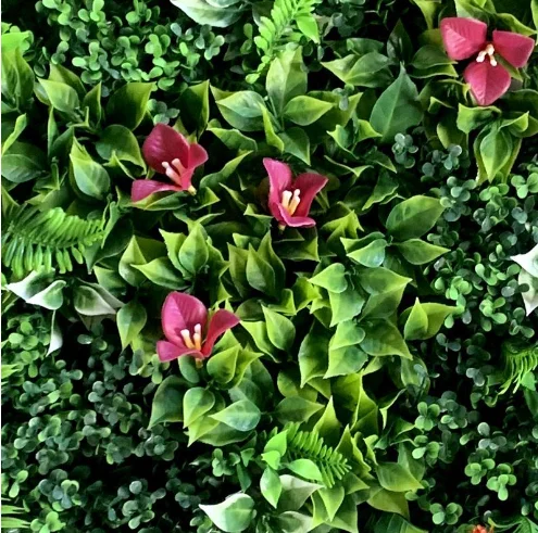 100*100The background wall simulates the outdoor plant wall decorated with Milanese plastic flower wall