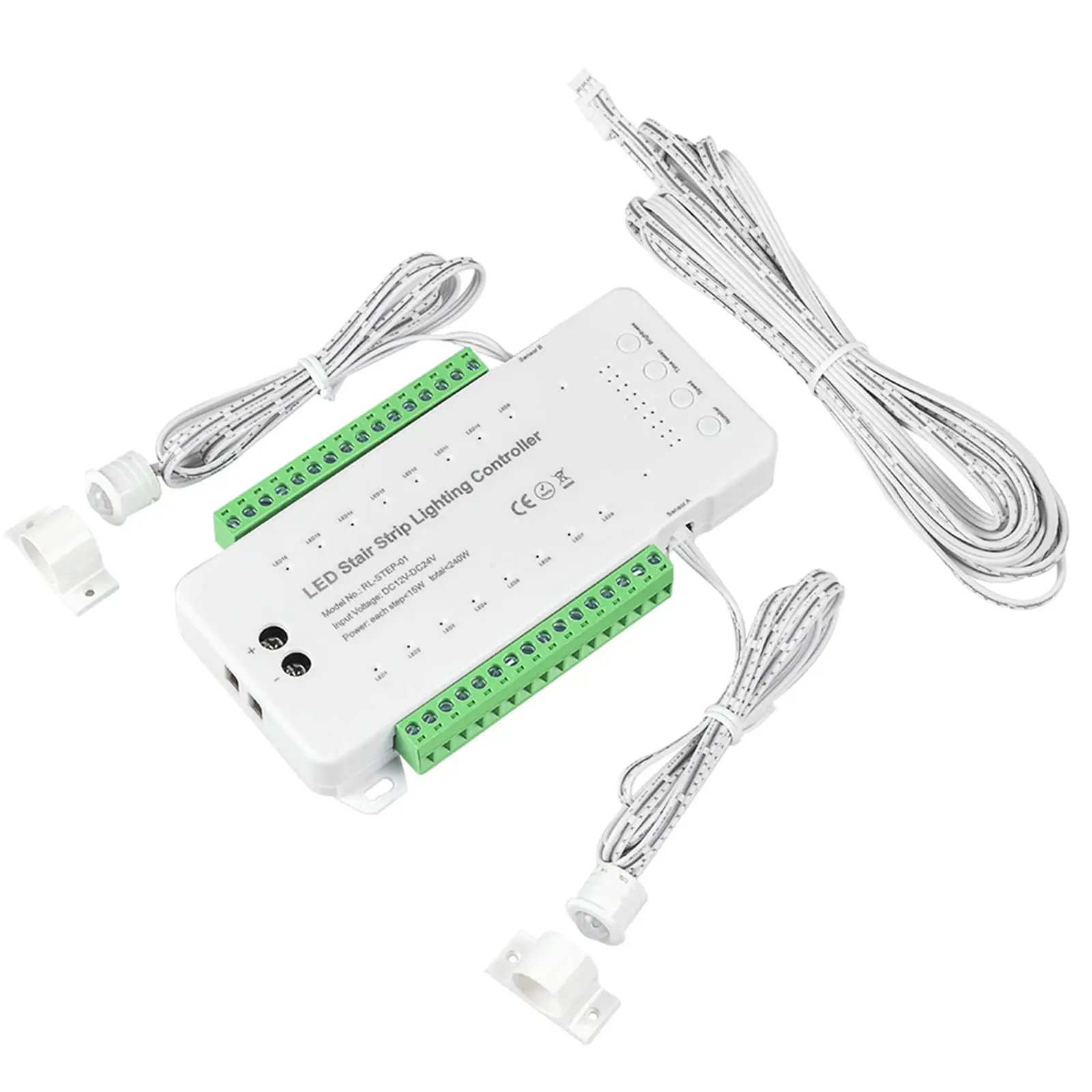 Anti-Short Circuit Dc24V 28Channel Automatic Led Stair Light Controller Motion Sensor Staircase Lighting System Dimmers