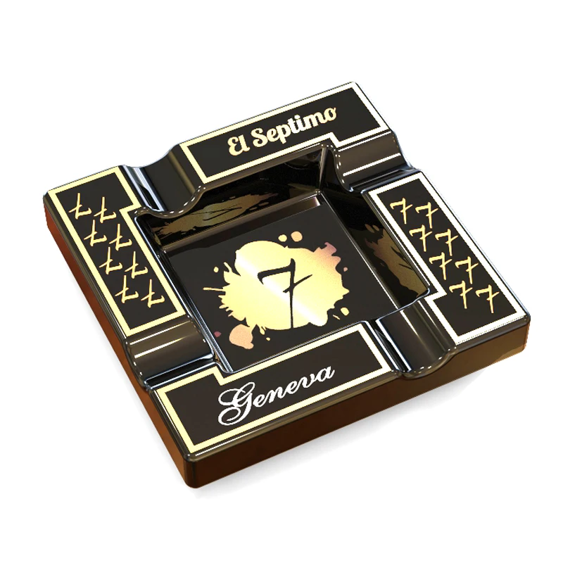 
RTS 17cm x17 cm customise porcelain ceramic square ashtray for cigar & cigarette with non-slip for indoor and outdoor 