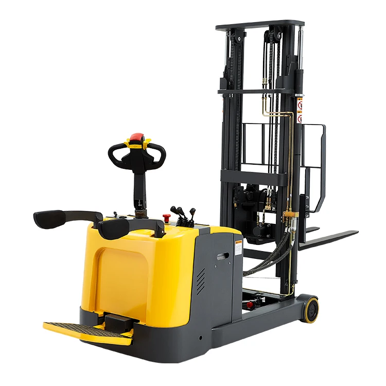 Xilin 1250kg/1500kg AC Counterbalanced Stand On Electric Stacker Reach With Emergency Stop Switch