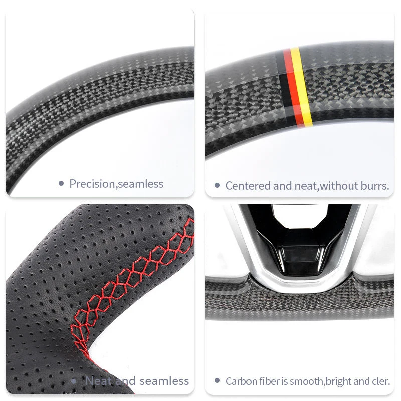 Suitable for Volkswagen mk6 mk7 mk8 gti gtr golf upgrade steering wheel genuine leather carbon fiber steering wheel