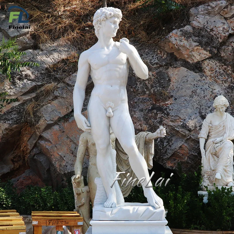 Garden Decor Hand Carved Customized Western Figure Art Sculpture Famous Life-Size Stone Marble Male Nude David Statue