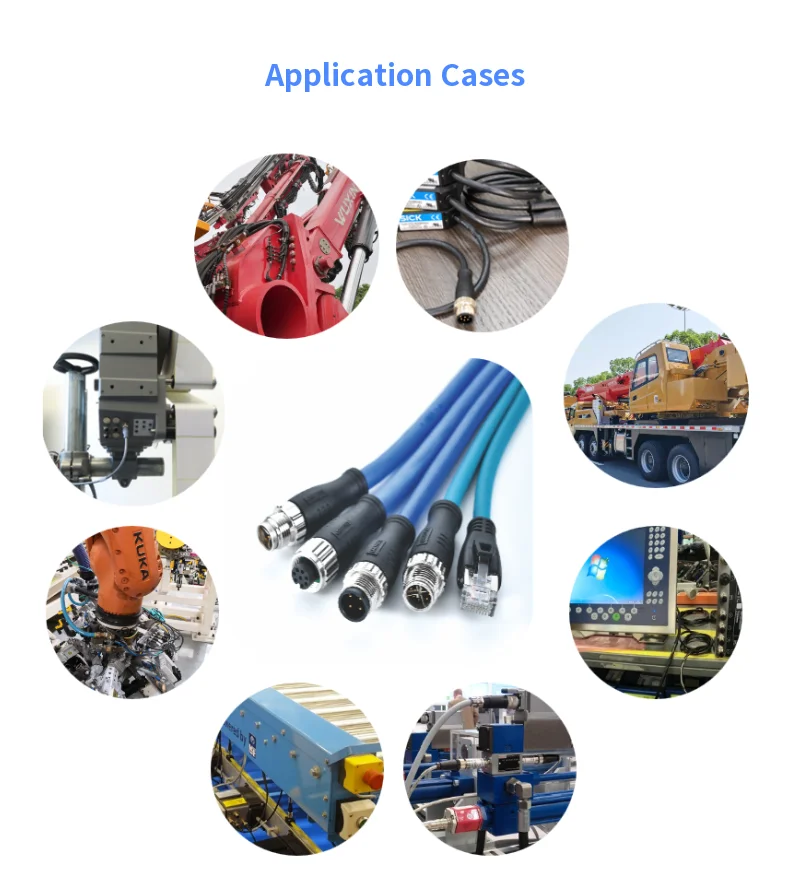 Cableforce M8 B Code Male Female 5 Pin Un-Shielded Connector Molded 1/2/5/10 Meter Cable M8 Waterproof Circular Cable Connector