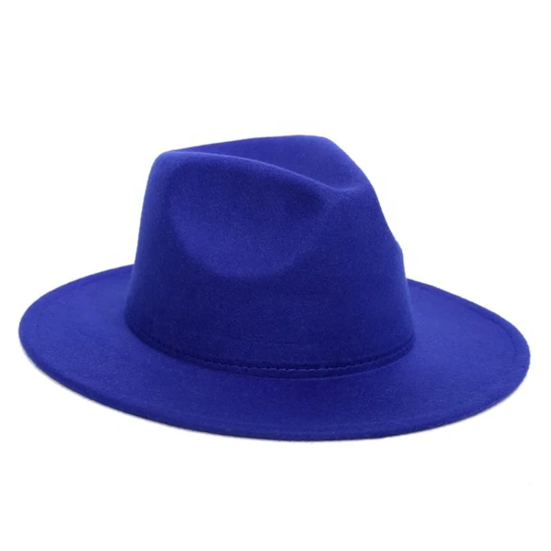 Wholesale High Quality Women Men Cap Felt Fedora Hat Wool Felt Wide Brim Fedora Hat