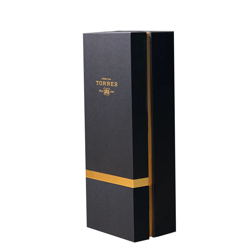 Luxury champagne glass and small wine single bottle cardboard gift wine box