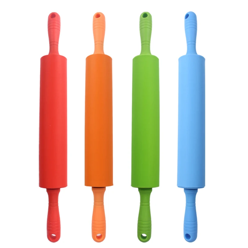 10 Inch Baking Tools  Dough  Roller Pin Silicone Rolling Pin with Plastic Handle