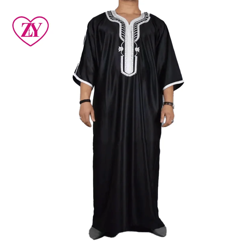 Chic Modest Wear for Muslim Men Long Abaya Set without Hijab Modest Islamic Fashion Outfit Chic Moroccan thobes for men