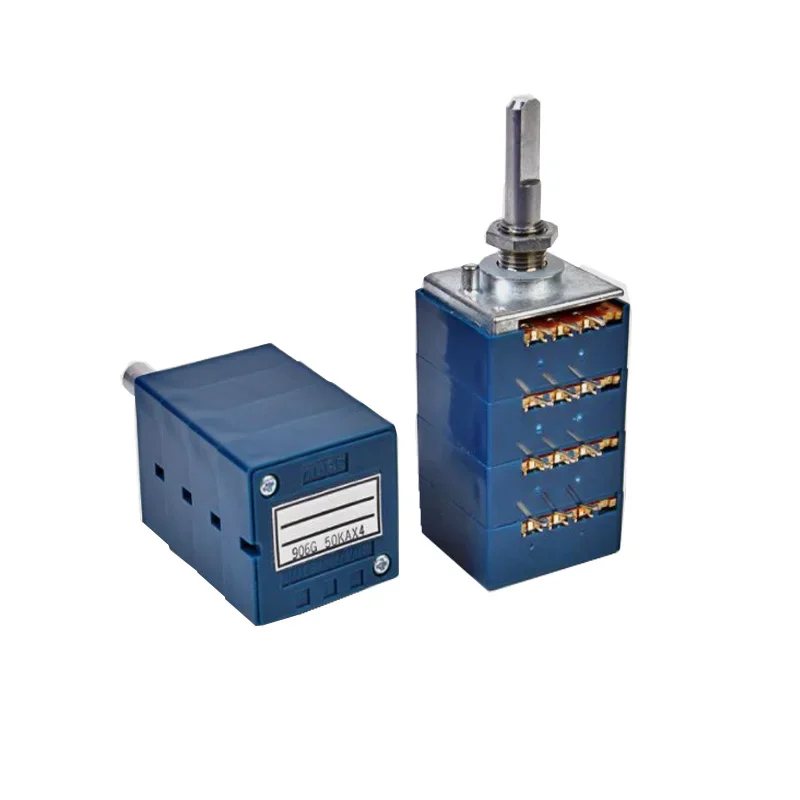 Japan Alps RK27 Quad Unit 4 Channels Volume Potentiometer 4-gang Balance Control LOG Type A10K/20K/50K/100K Slotted Shaft25