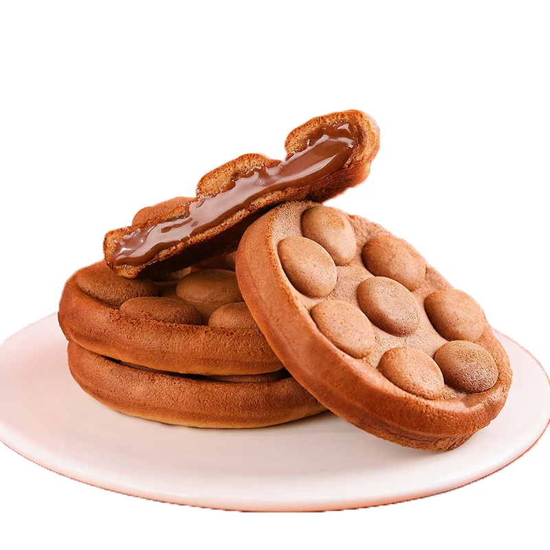 Mangehuafu Chocolate Flavor Egg Cake Waffle Puffs Egglet Bread Cakes Snacks Pasty Wholesale Biscuits Wafer Supplier