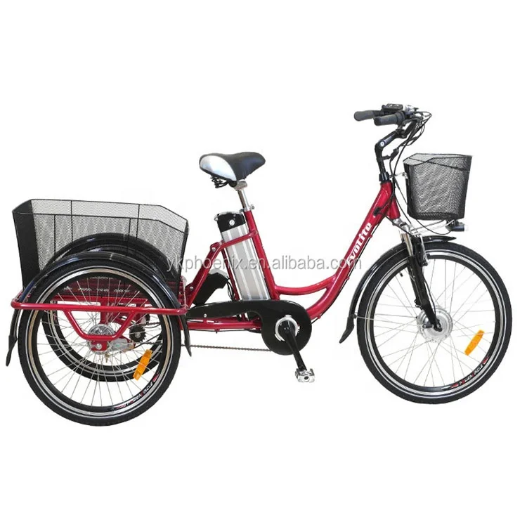 China manufacture electric bike three wheeler with 250W battery tricycle bicycle electric 3 wheel tricycle for adults