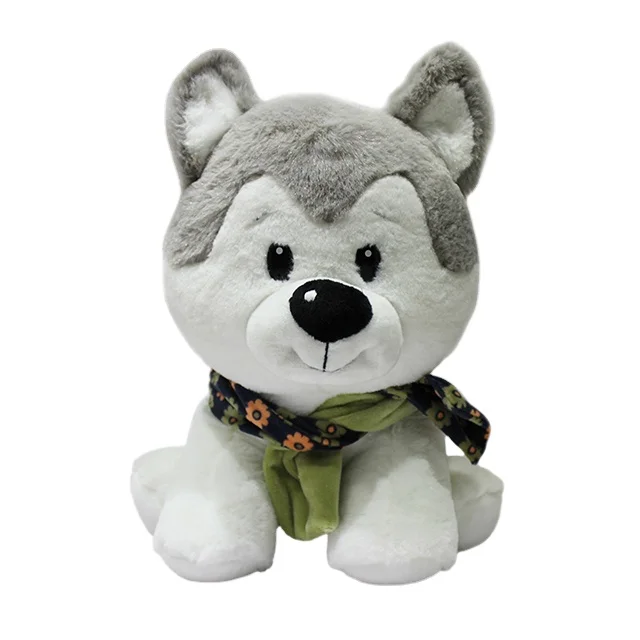 Оптовая продажа каваи мягкая пушистая Сидящая собака животное для детей подарок плюшевая Реалистичная игрушка хаски лучшее сопровождение