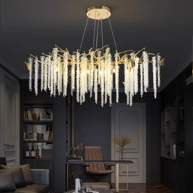 Wholesale Branch Lamp Indoor Decorative Restaurant Home Hotel Villa Living Dining Room Lobby Luxury Modern Crystal Chandelier