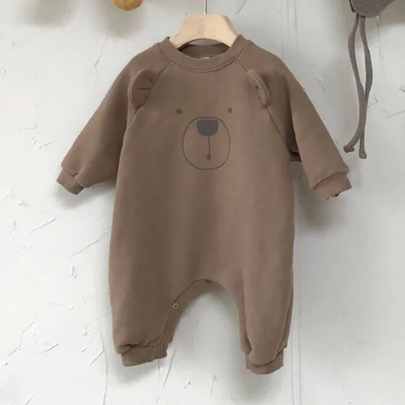 Baby Long Sleeve Romper Wholesale Sweatshirt  Rompers Cute Bear Baby Jumpsuit 2024 Baby Rompers