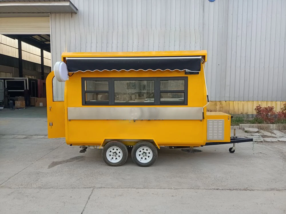 2023 US bubble tea cart NSF approved water sinks sliding window customization LOGO manufactured bubble tea cart for sale