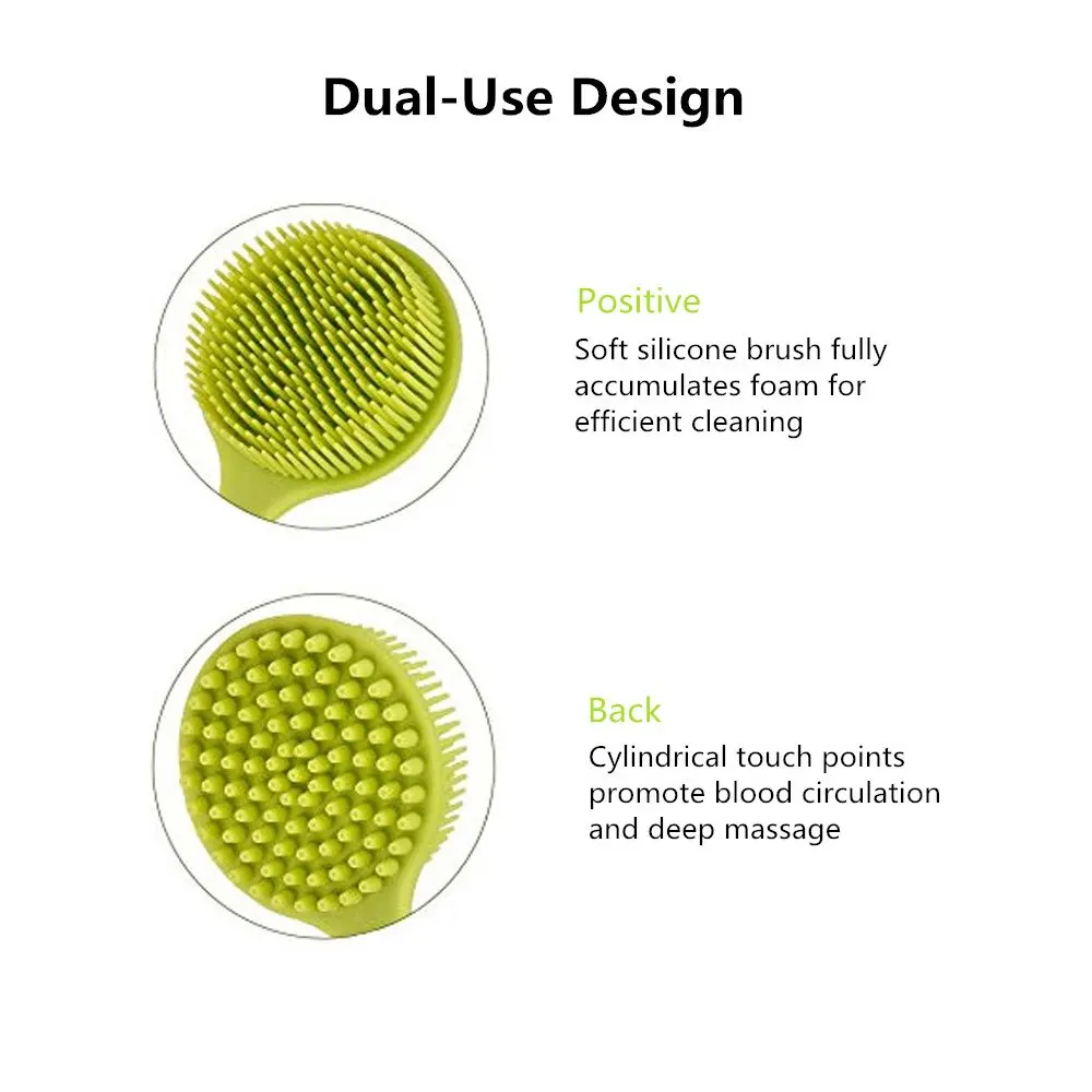 Soft Silicone Shower Brush Bath Body Brush with Long Handle and Ultra-soft Bristles Great for Sensitive skin Elderly
