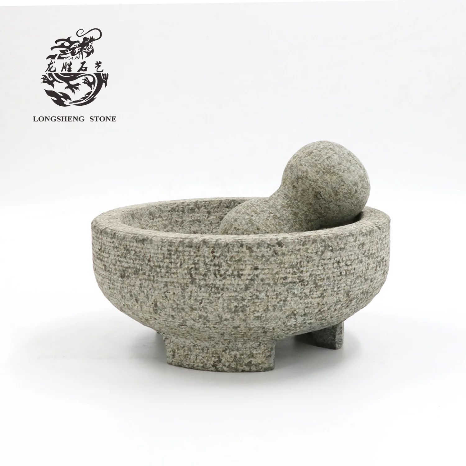 Spice & Pepper grinder 8-inch / 20 cm Natural Granite mortar and pestle sets with three legs