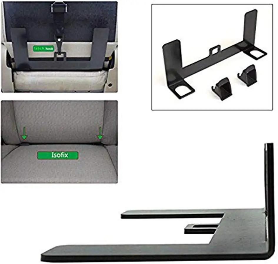 Isofix interface modifies latch holder surface mount latch connectors
