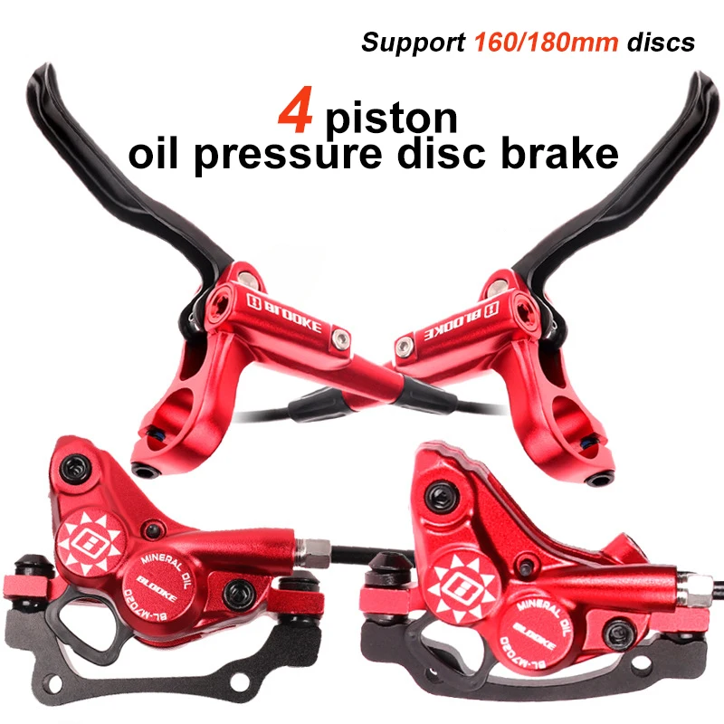 BLOOKE High Quality M7020 Bicycle Oil Hydraulic Brakes 800mm 1400mm For Bikes 4 Piston MTB Hydraulic Brake