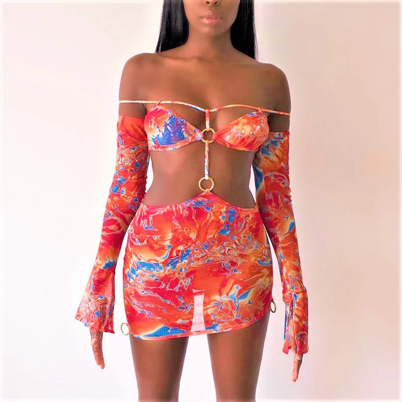 CA1917B 2021 new arrivals ladies casual dresses mesh club dresses sundresses summer wholesale womens boutique clothing